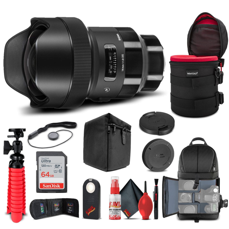 Sigma 14mm f/1.8 DG HSM Art Lens for Sony E (450965) Bundle
