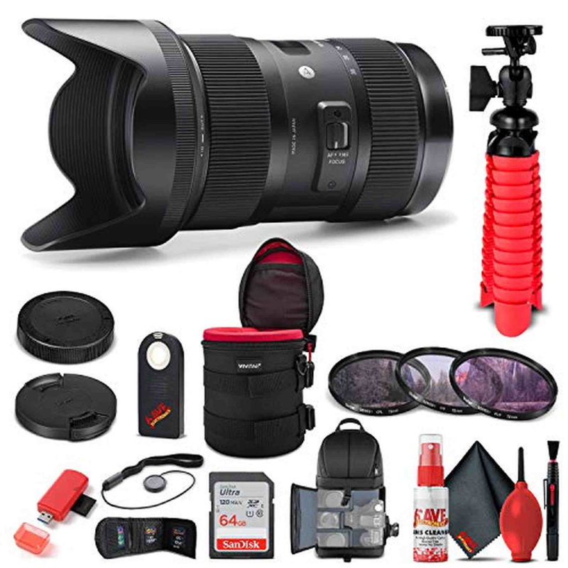 Sigma 18-35mm f/1.8 DC HSM Art Lens for Canon EF (210-101) Bundle (International Model)