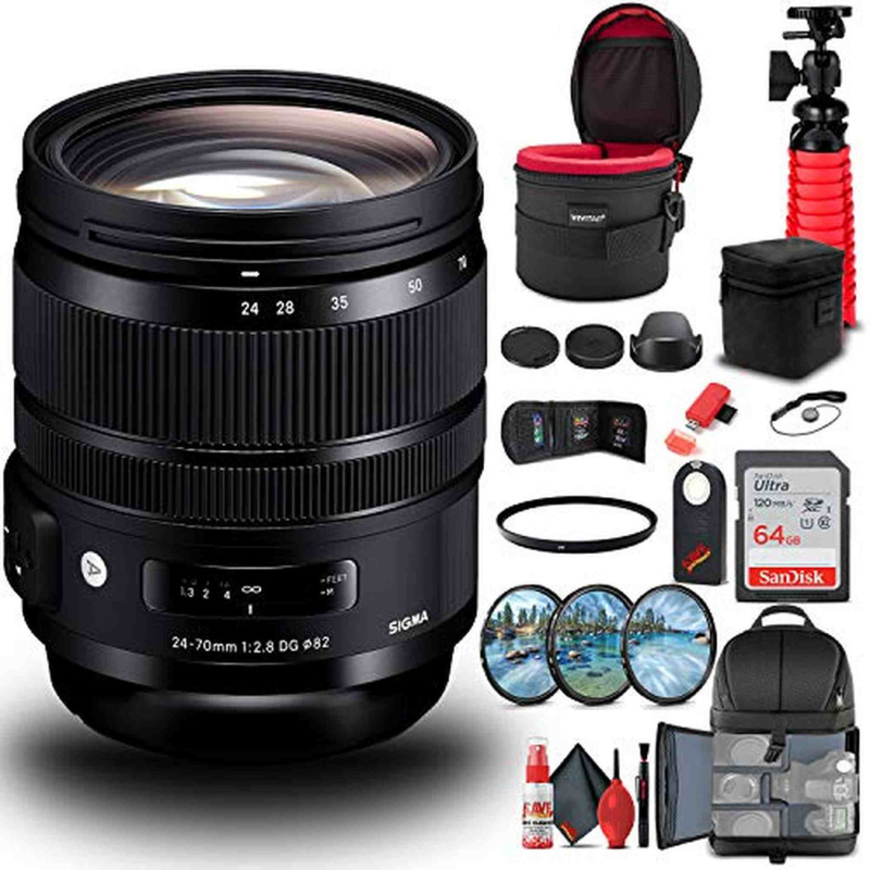 Sigma 24-70mm f/2.8 DG OS HSM Art Lens for Canon EF (576954) Bundle (International Model)