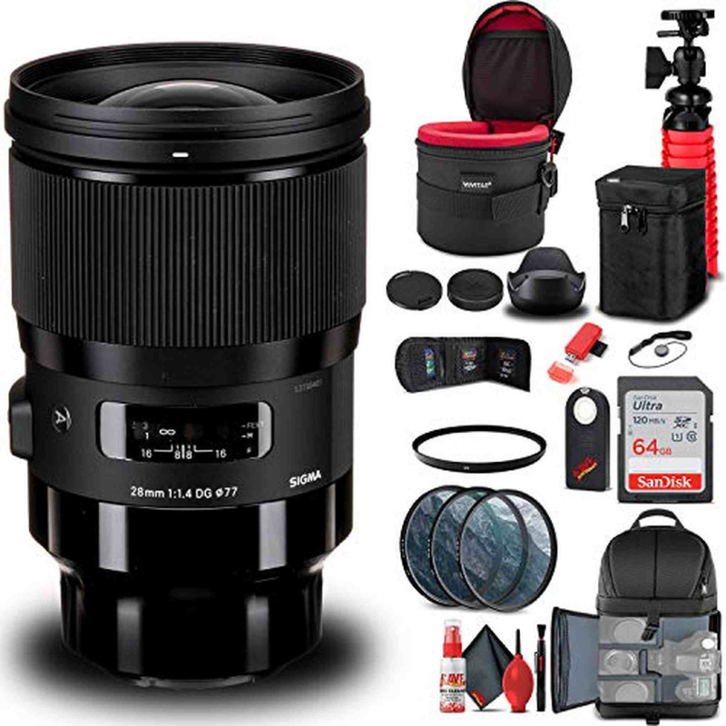 Sigma 28mm f/1.4 DG HSM Art Lens for Sony E (441965) Bundle
