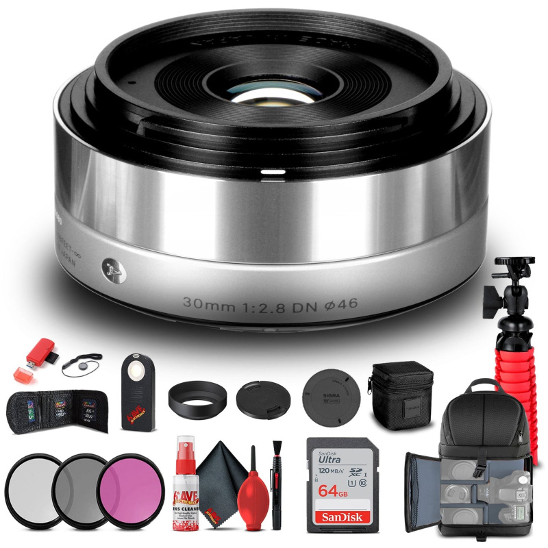 Sigma 30mm f/2.8 DN Art Lens for Micro Four Thirds (Silver) (33S963) Bundle
