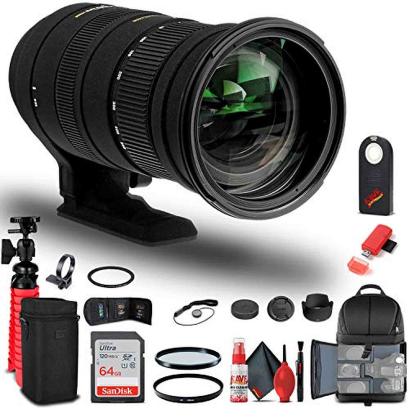 Sigma 50-500mm f/4.5-6.3 APO DG OS HSM Lens for Nikon (738306) Bundle