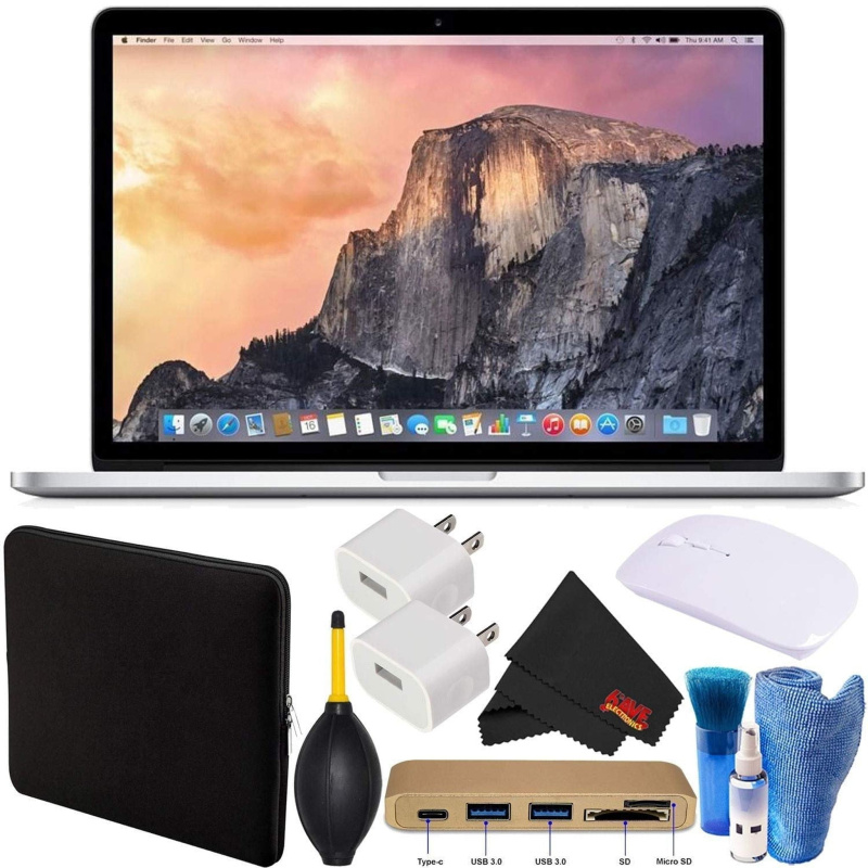 Apple MacBook Pro Laptop Computer G0RD2LL/A 15.4 Inch 16GB 1TB Bundle with Mouse + Type-C USB 3.0 HUB