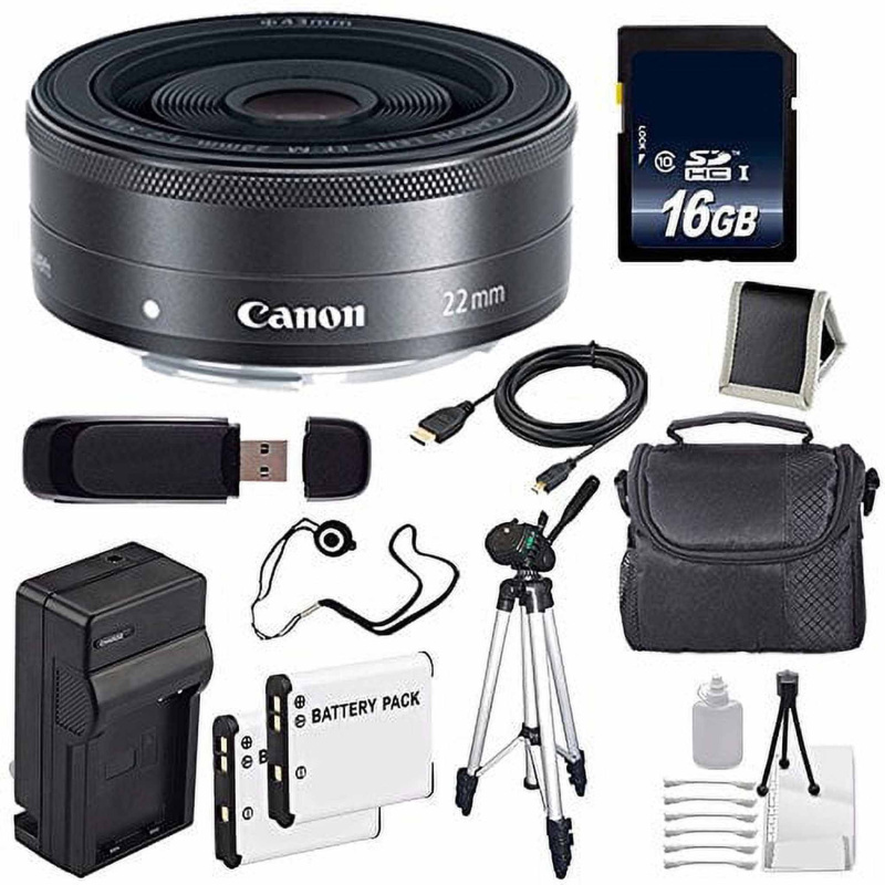 Canon EF-M 22mm f/2 STM Lens + 16GB SDHC Class 10 Memory Card 6AVE Bundle 7 (International Model)