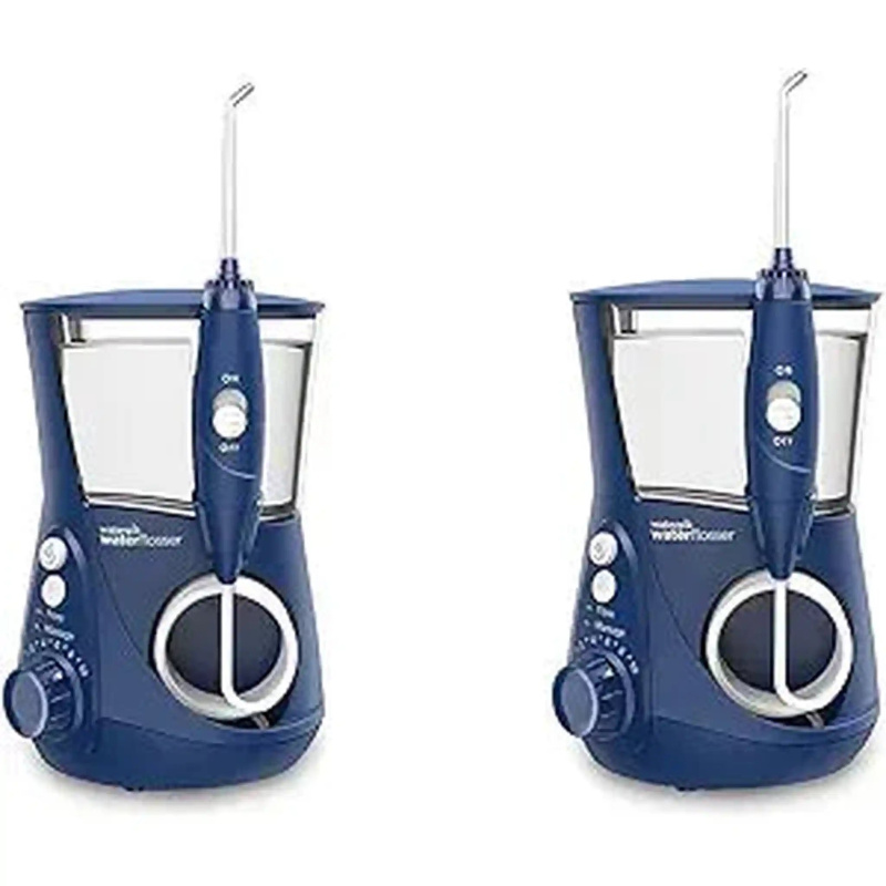 Waterpik WP-663 Electric Water Flosser Countertop Professional Oral Irrigator, Aquarius, Blue (2 pack) Bundle
