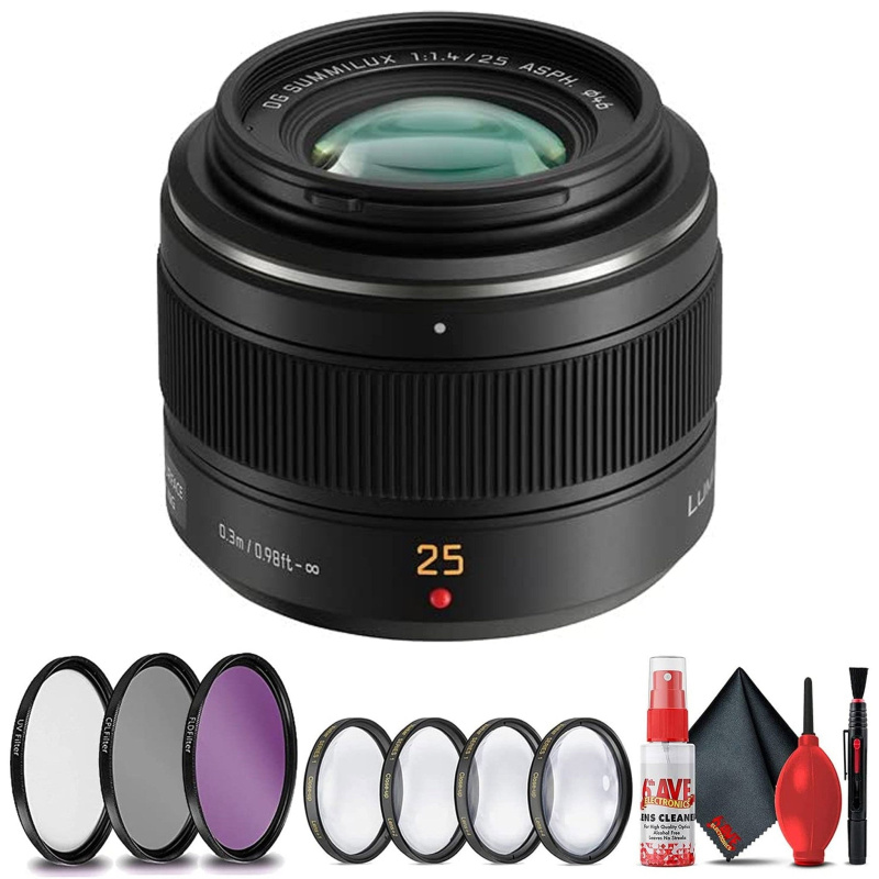 Panasonic Leica DG Summilux 25mm f1.4 Lens Bundle with 46mm Filter Kits