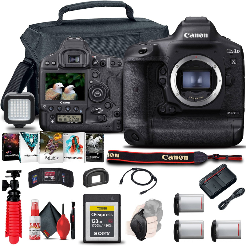 Canon EOS-1D X Mark III DSLR Camera (Body Only) (3829C002) + 128GB Card Pro Bundle (International Model)