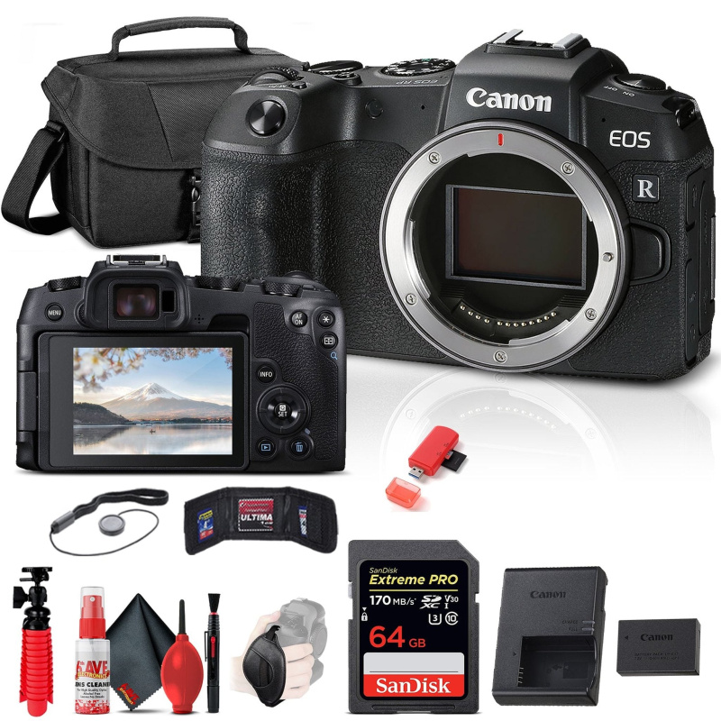 Canon EOS RP Mirrorless Digital Camera (Body Only) (3380C002) + 64GB Memory Card Base Bundle (International Model)