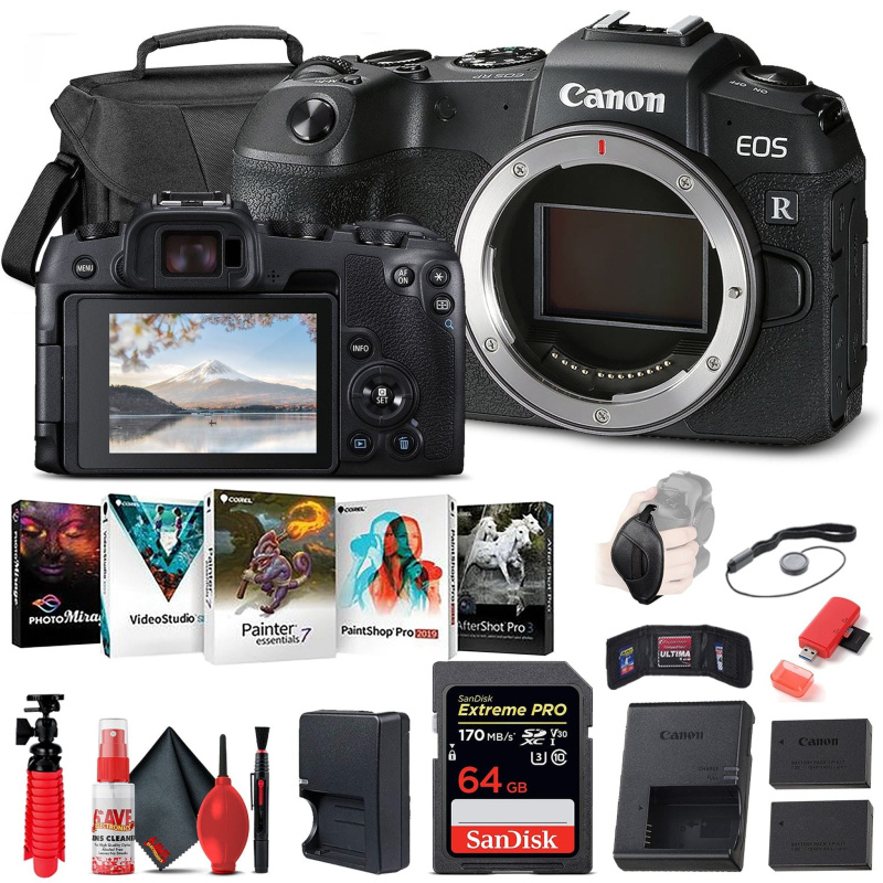 Canon EOS RP Mirrorless Digital Camera (Body Only) (3380C002) + 64GB Memory Card Starter Bundle (International Model)