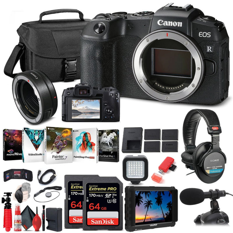 Canon EOS RP Mirrorless Digital Camera (3380C002) + 4K Monitor Bundle (International Model)