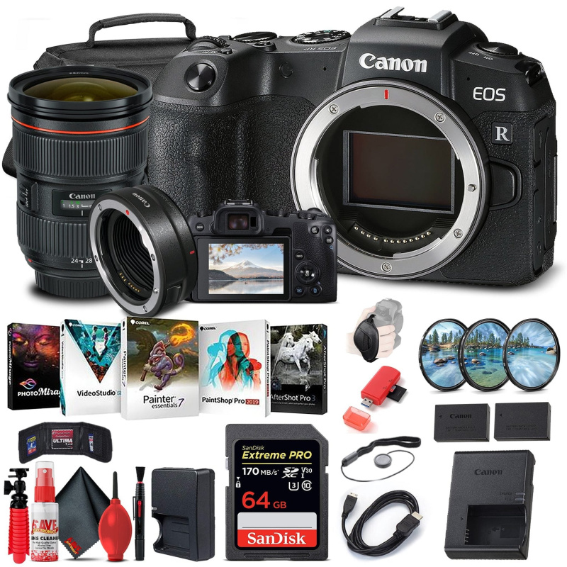 Canon EOS RP Mirrorless Digital Camera (Body Only) (3380C002) + Canon EF 24-70mm Graphic Bundle (International Model)
