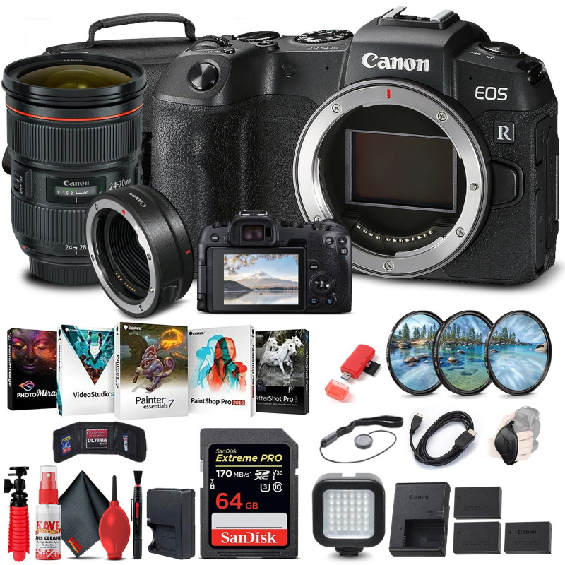 Canon EOS RP Mirrorless Digital Camera (Body Only) (3380C002) + Canon EF 24-70mm Outdoor Bundle (International Model)