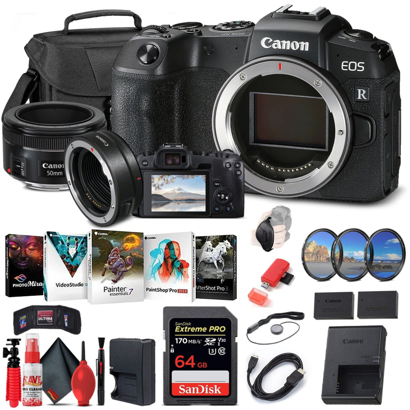 Canon EOS RP Mirrorless Digital Camera (3380C002) + EF 50mm Filter Set Bundle (International Model)