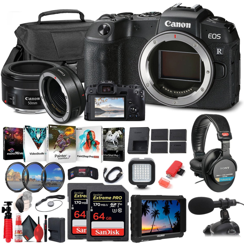 Canon EOS RP Mirrorless Digital Camera (3380C002) + 4K Monitor Ultimate Bundle (International Model)