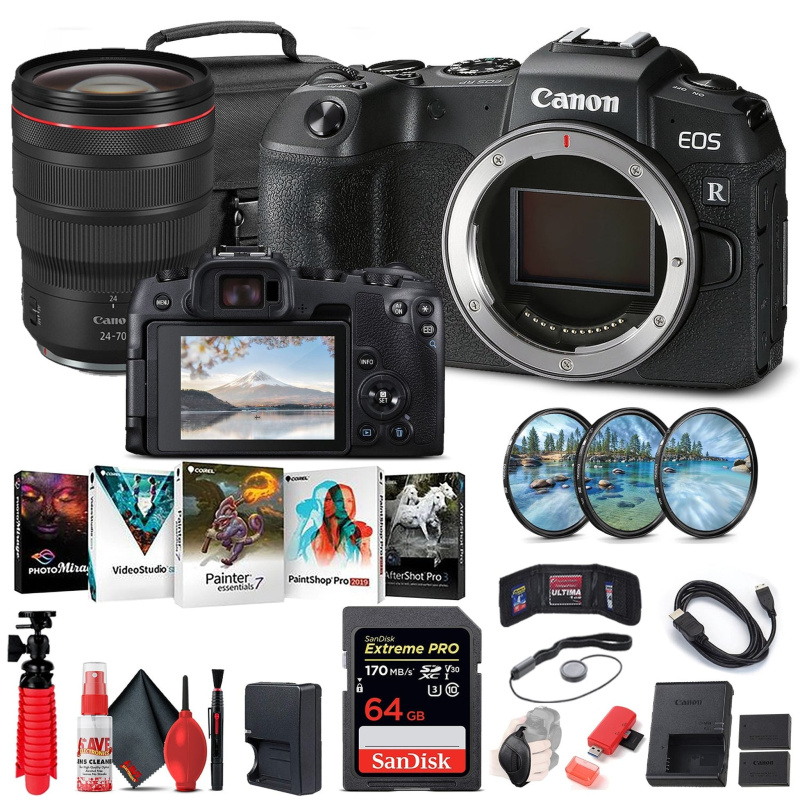 Canon EOS RP Mirrorless Digital Camera (3380C002) + Canon RF 24-70mm + More (International Model)