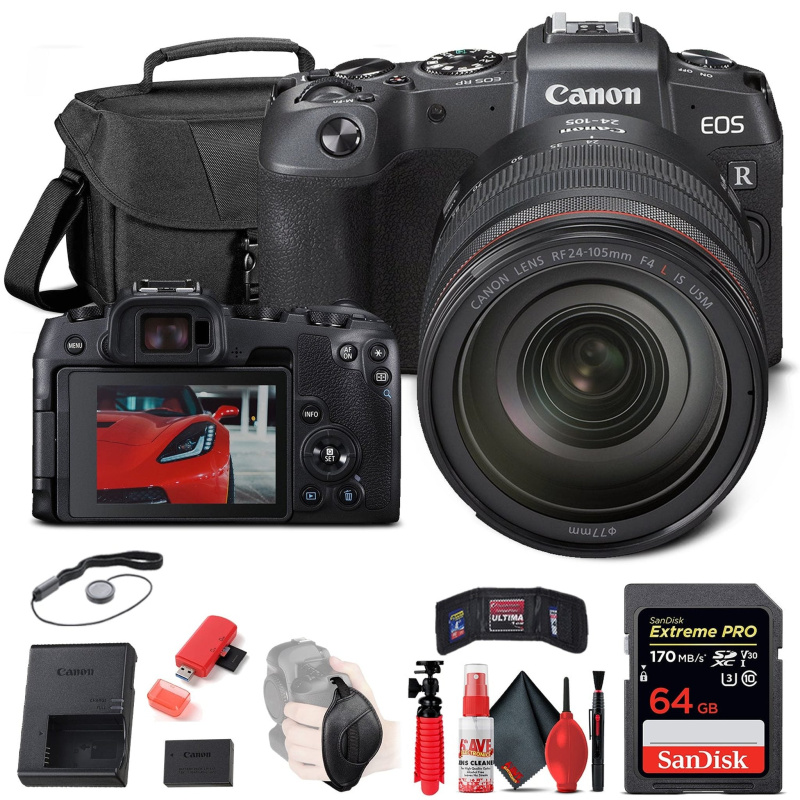 Canon EOS RP Mirrorless Camera with 24-105mm Lens (3380C012) + 64GB Base Bundle (International Model)