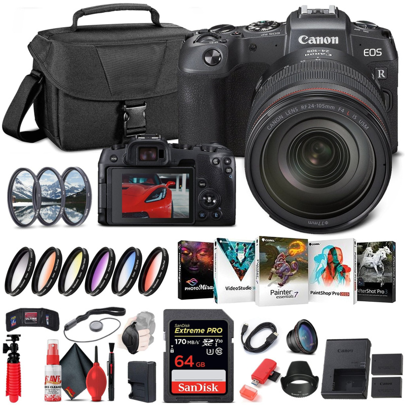 Canon EOS RP Mirrorless Camera with 24-105mm Lens (3380C012) + 64GB Starter Bundle (International Model)