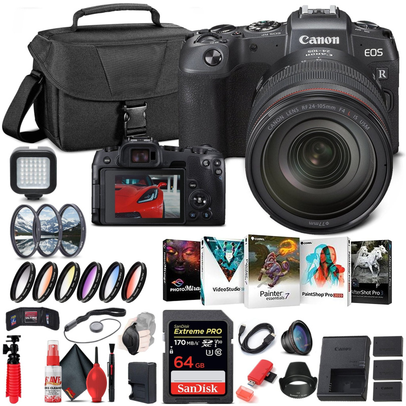 Canon EOS RP Mirrorless Camera with 24-105mm Lens (3380C012) + 64GB Pro Bundle (International Model)