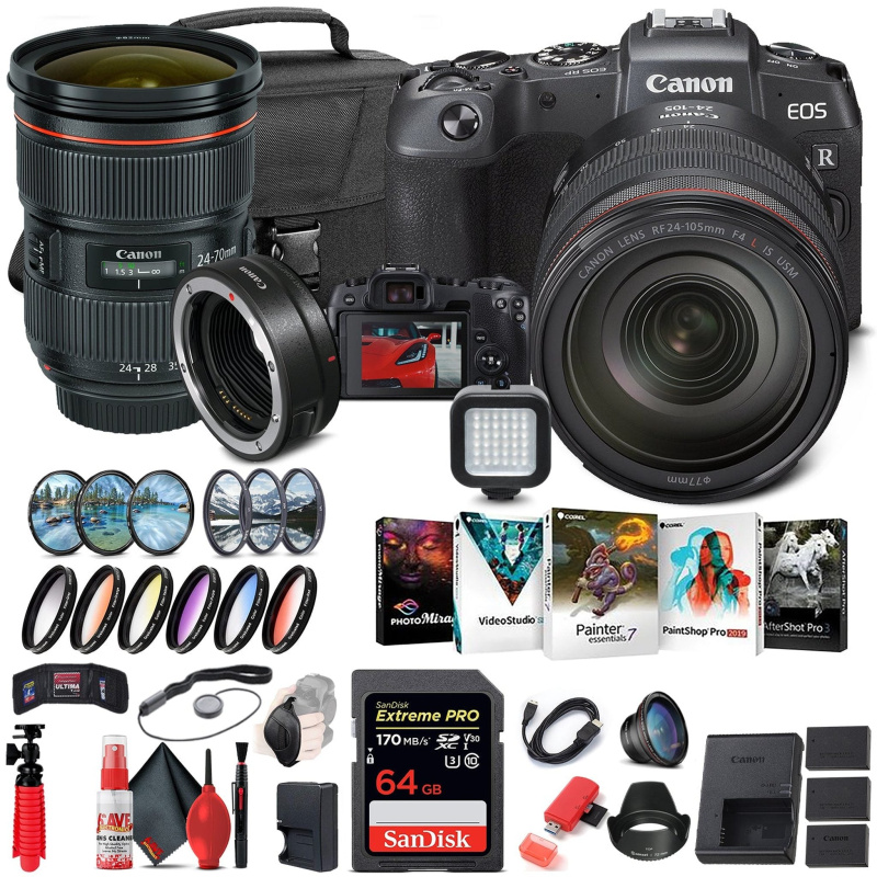Canon EOS RP Mirrorless Camera with 24-105mm Lens (3380C012) + Canon EF Filter Set Bundle (International Model)