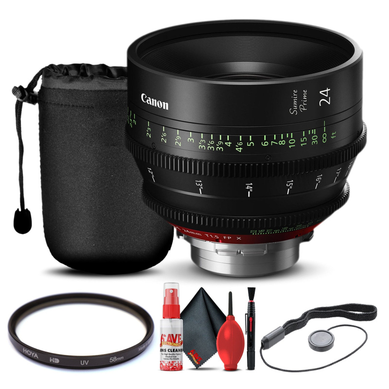 Canon 24mm Sumire Prime T1.5 (PL Mount, Feet) (3359C002) + Lens Pouch + More (International Model)