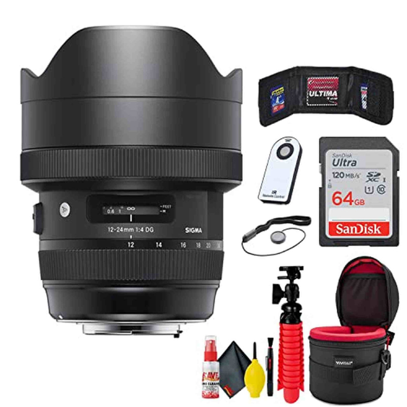 Sigma 12-24mm f/4 DG HSM Art Lens for Nikon F (Deluxe Bundle) With Accessories