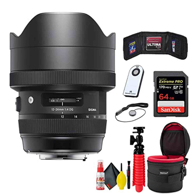 Sigma 12-24mm f/4 DG HSM Art Lens for Nikon F (Extreme Bundle) With Accessories