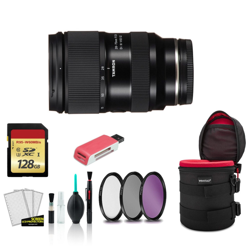Tamron 28-75mm f/2.8 Di III VXD G2 Lens for Sony E - Kit with 128GB Memory Card (International Model)