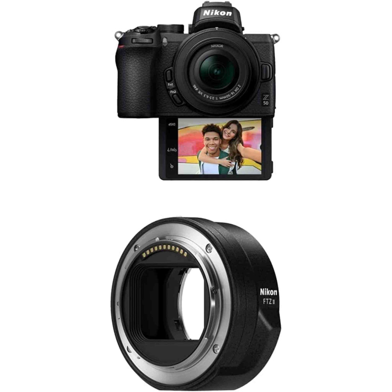 Nikon Z 50 DX-Format Mirrorless Camera w/NIKKOR Z DX 16-50mm f/3.5-6.3 VR with Nikon Mount Adapter FTZ II