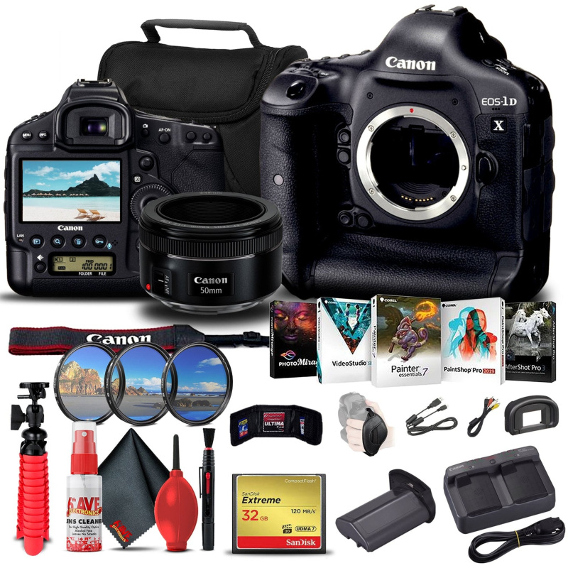 Canon EOS-1D X DSLR Camera (Body Only) + Canon Lens  + More Bundle (International Model)