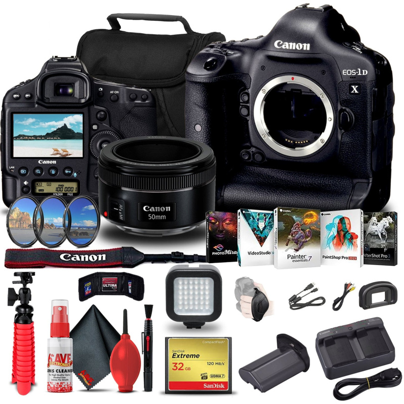 Canon EOS-1D X DSLR Camera (Body Only) + Canon Lens  + Filters Bundle (International Model)