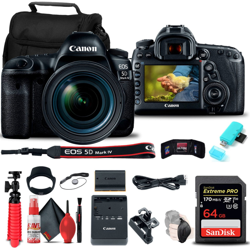 Canon EOS 5D Mark IV DSLR Camera with 24-70mm f/4L Lens (1483C018)  Base Bundle (International Model)