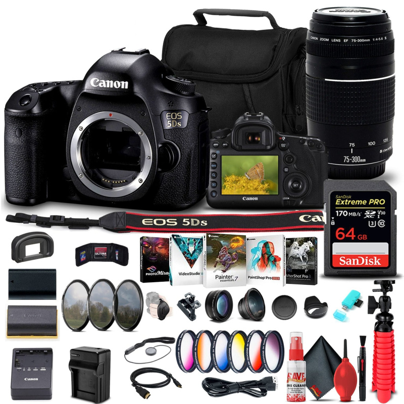 Canon EOS 5DS DSLR Camera (Body Only) (0581C002) + Canon Lens  Advanced Bundle (International Model)