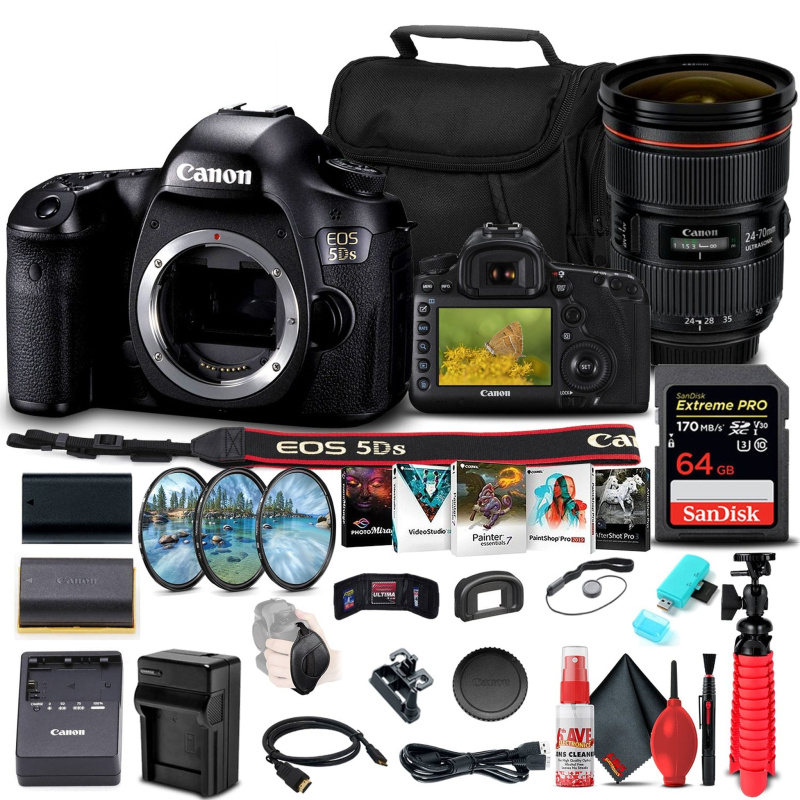 Canon EOS 5DS DSLR Camera (Body Only) (0581C002) + Canon Lens Graphic Bundle (International Model)