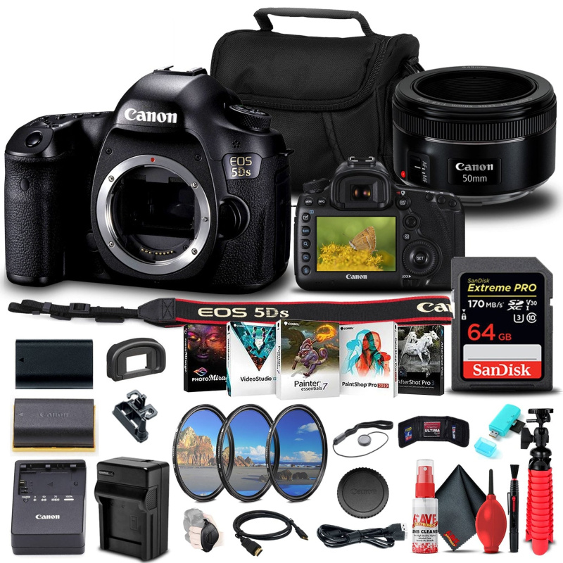 Canon EOS 5DS DSLR Camera (Body Only) (0581C002) + Canon Lens Filter Set Bundle (International Model)