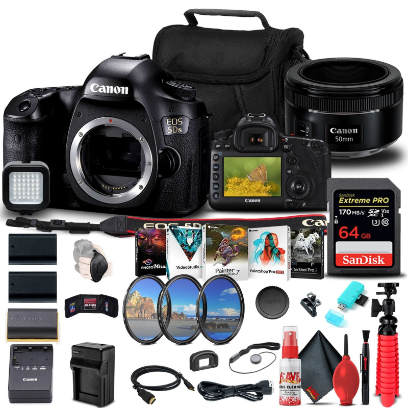 Canon EOS 5DS DSLR Camera (Body Only) (0581C002) + Canon Lens Outdoor  Bundle (International Model)