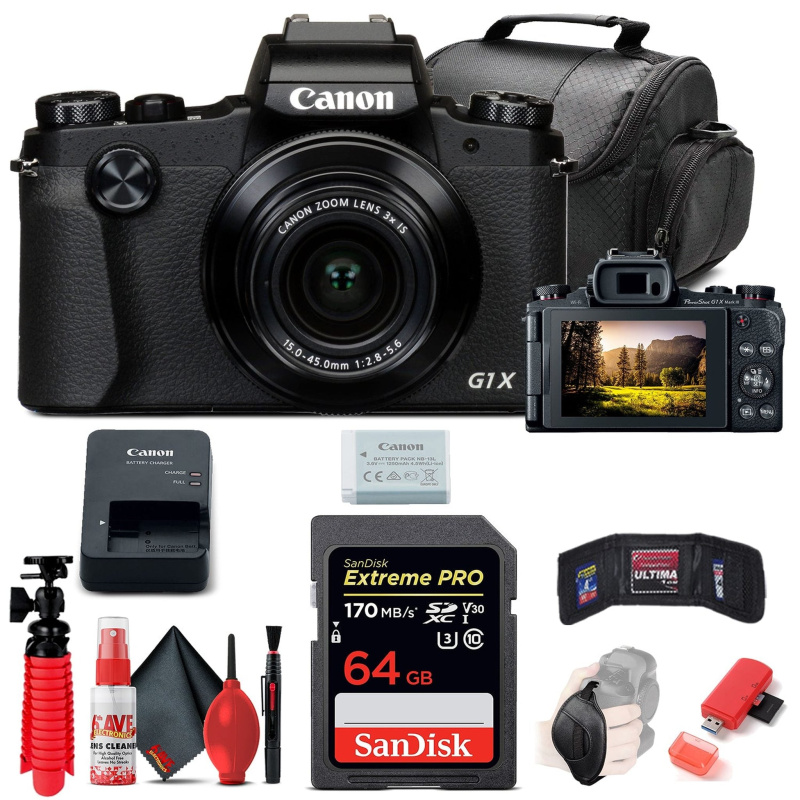 Canon PowerShot G1 X Mark III Digital Camera (2208C001) + 64GB Card + More (International Model)