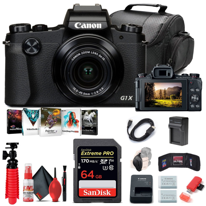 Canon PowerShot G1 X Mark III Digital Camera (2208C001) + 64GB Card + More (International Model)