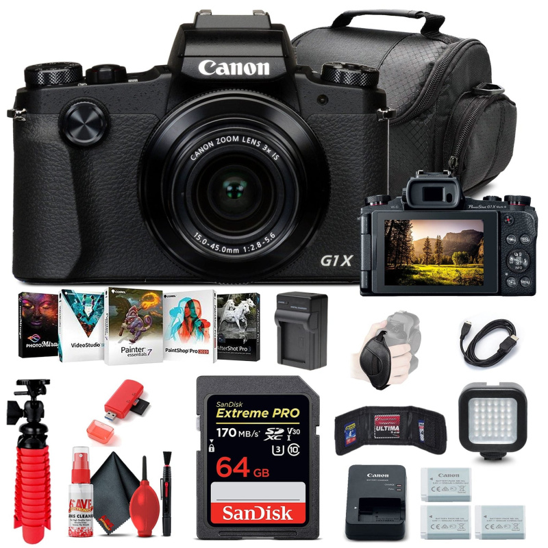 Canon PowerShot G1 X Mark III Digital Camera (2208C001) + 64GB Card + More (International Model)