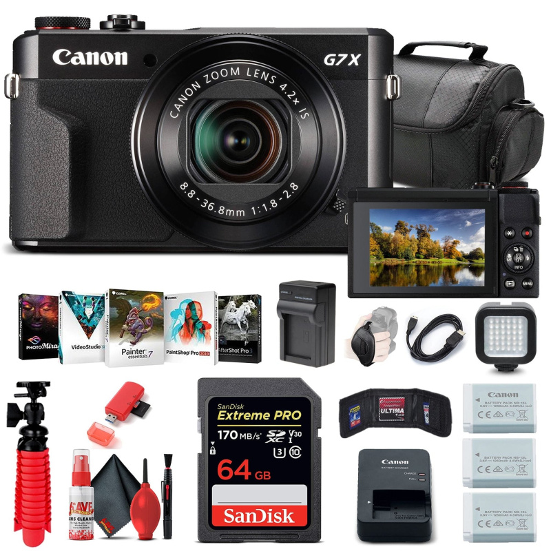 Canon PowerShot G7 X Mark II Digital Camera (1066C001) + 64GB Card + More (International Model)