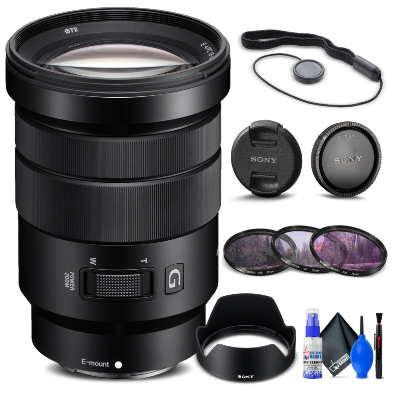 Sony E PZ 18-105mm f/4 G OSS Lens + Filter Kit + Cap Keeper + Cleaning Kit