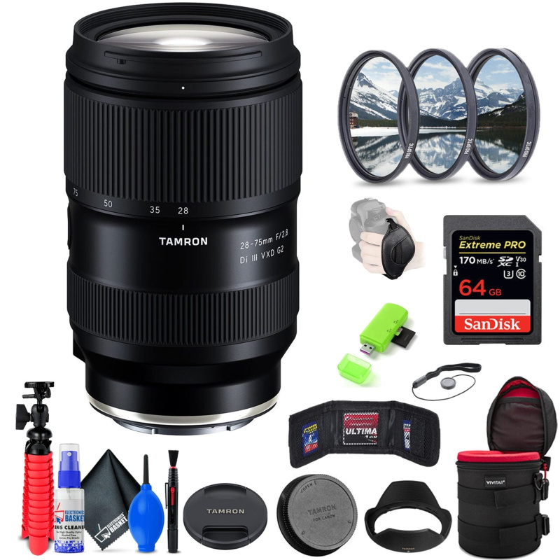 Tamron 28-75mm f/2.8 Di III VXD G2 Lens for Sony E + Accessories (INTL Model)