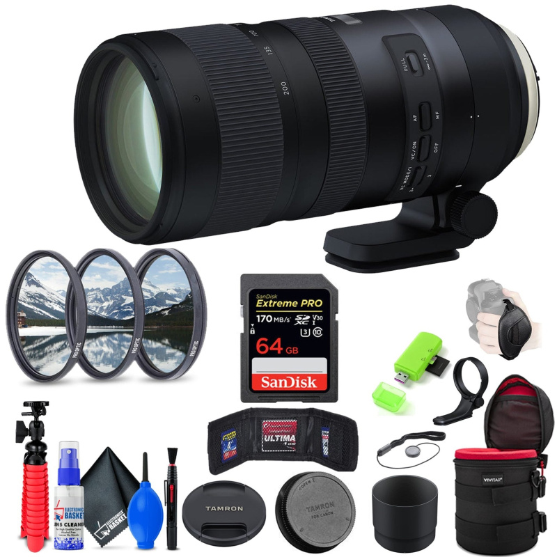 Tamron SP 70-200mm f/2.8 Di VC USD G2 Lens for Nikon F + Accessories (INT Model)