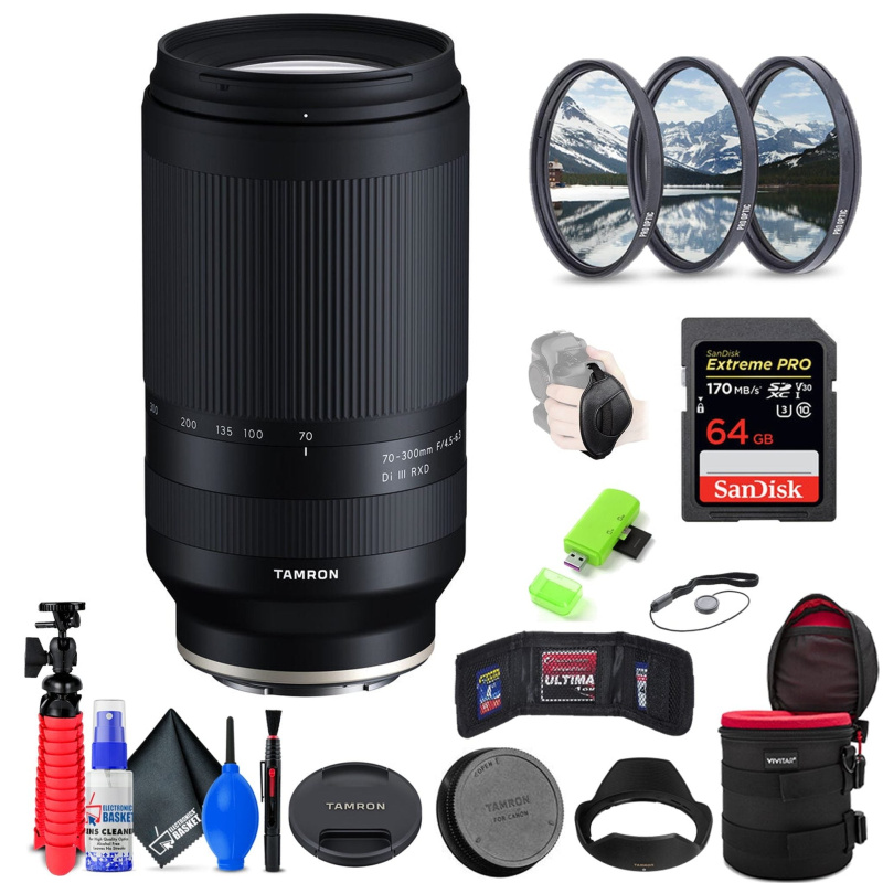 Tamron 70-300mm f/4.5-6.3 Di III RXD Lens for Sony E + Accessories (INTL Model)
