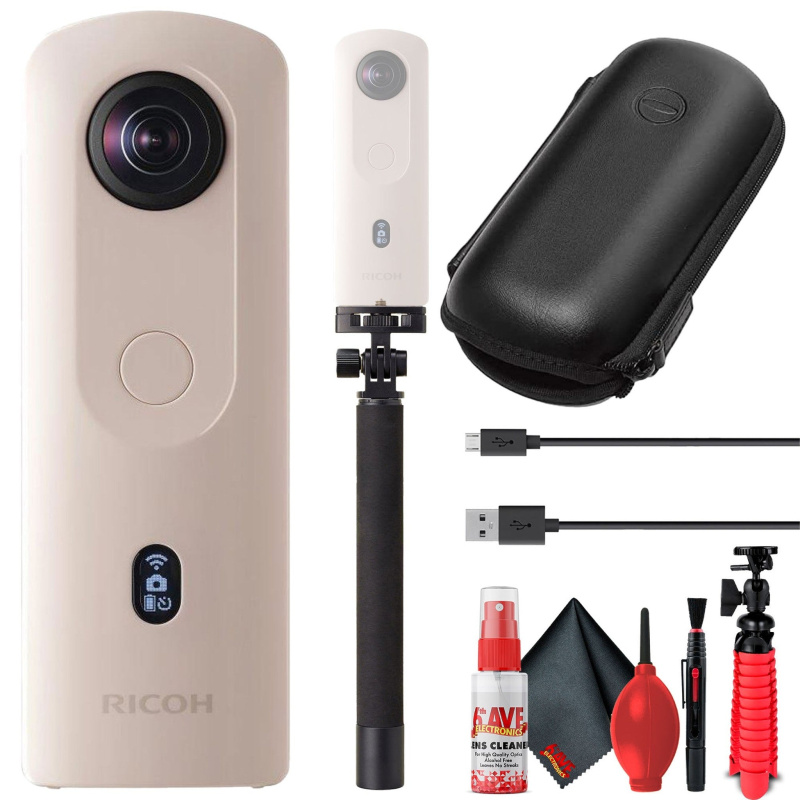 Ricoh Theta SC2 4K 360 Spherical Camera (Beige) with Accessory Kit