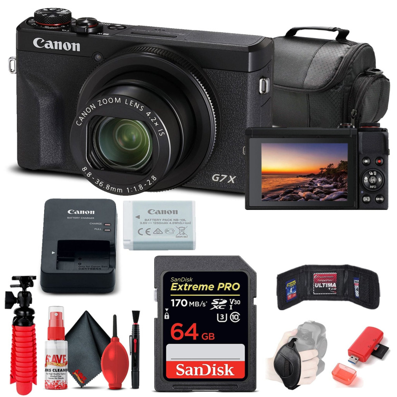 Canon PowerShot G7 X Mark III Digital Camera (3637C001) + 64GB Card + More (International Model)