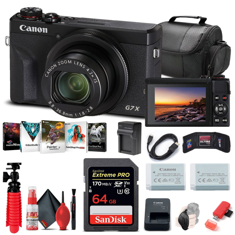 Canon PowerShot G7 X Mark III Digital Camera (3637C001) + 64GB Card + More (International Model)