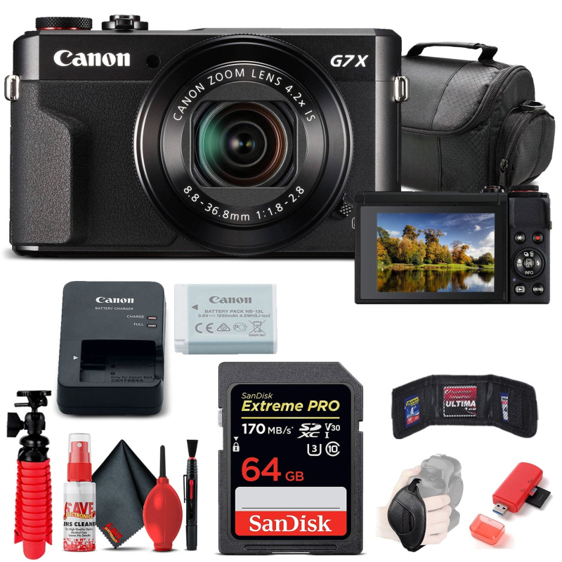 Canon PowerShot G7 X Mark II Digital Camera (1066C001) + 64GB Card + More (International Model)