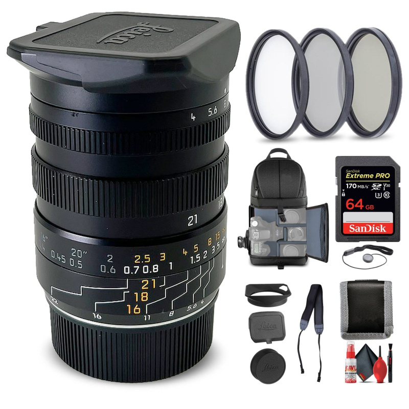 Leica 16-18-21mm f/4.0 M-Tri-Elmar Lens + 6Ave Accessory Kit