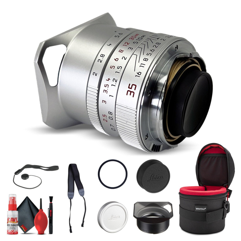 Leica 35mm f/2.0 SUMMICRON-M Aspherical Lens, Silver + 6Ave Accessory Kit