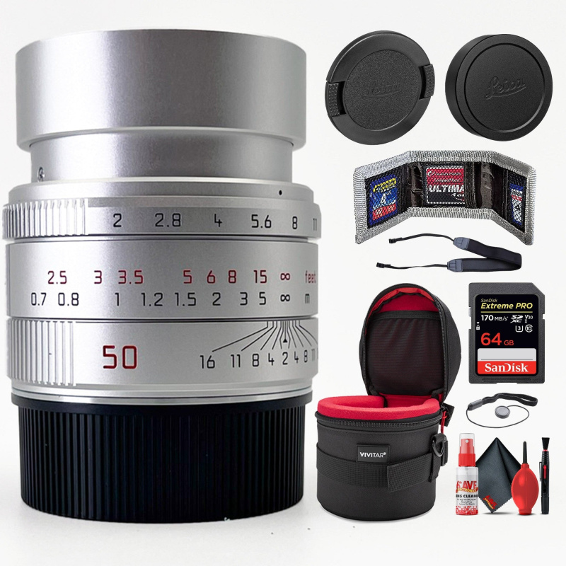 Leica APO-Summicron-M 50mm f/2 ASPH Lens (Silver Anodized) + 6Ave Accessory Kit